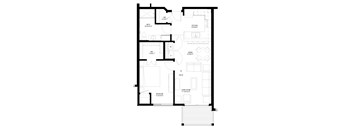 One Bedroom - J Floorplan at The Grainwood Senior Apartments, Prior Lake
