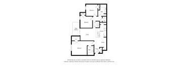 A black and white floor plan of a house with labeled rooms.