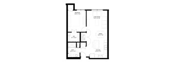 A black and white image of a floor plan for a house.