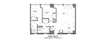 IIE6 Floorplan at Arcade Apartments, St Louis, MO, 63101