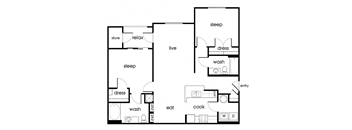 B1 Floor Plan at Magnolia Pointe, Durham, 27704