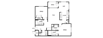 B2 Floor Plan at Magnolia Pointe, Durham North Carolina