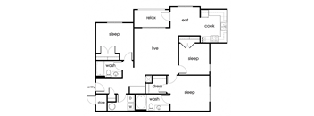 C1 Floor Plan at Magnolia Pointe, Durham