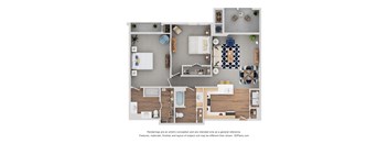Coltrane Floor Plan at Cedars of Elk Drive 55+ Apartments, Burleson, TX 76028