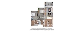 Dorsey Floor Plan at Cedars of Elk Drive 55+ Apartments, Texas, 76028