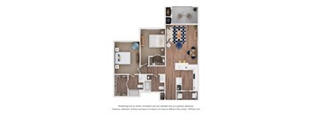 Dorsey Floor Plan at Pacana Park 55+ Apartments, La Porte