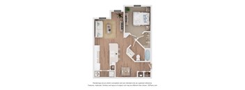 1Bed 1Bath Floor Plan at Orchard Grove Apartments, Vero Beach, 32967