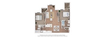 2Bed 2Bath Floor Plan at Orchard Grove Apartments, Vero Beach, Florida
