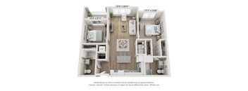 2AA Wheelchair Accessible Floor Plan at Osprey Park 62+ Apartments, Kissimmee, FL