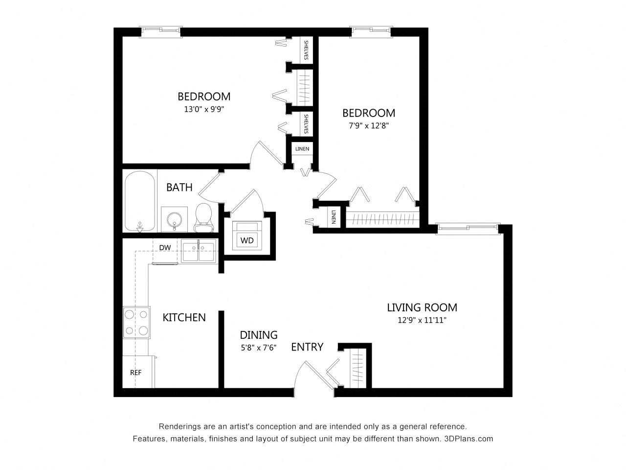 Pheasant Ridge_2 Bedroom Floor Plan