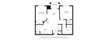 A black and white image of a floor plan for a house.