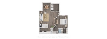 1 Bedroom Floor Plan at The Lucille Apartments, Stuart, FL 34996