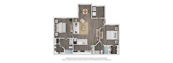 2 Bedroom Floor Plan at The Lucille Apartments, Stuart, FL