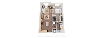 1 bed 1 bath E at The Stillwaters 62+ Apartment Homes, Florida, 32712