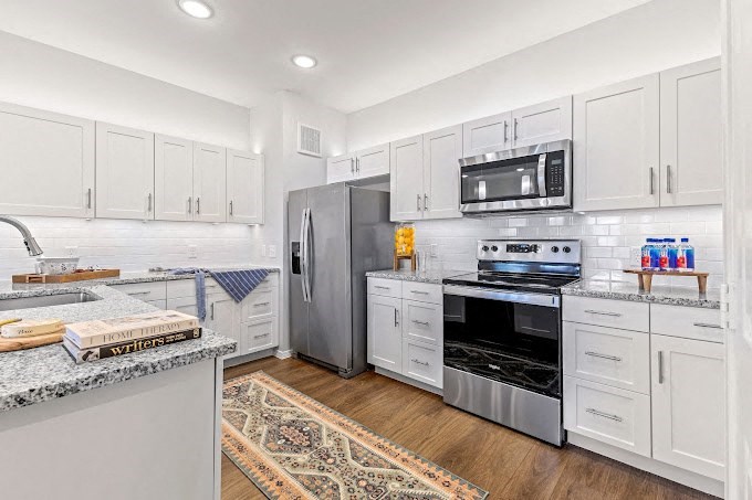 Stainless Steel Appliances at Mariposa at Harris Road Arlington 55+ Apartments, Texas
