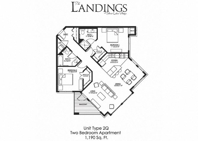 2 Bedroom Floor Plan