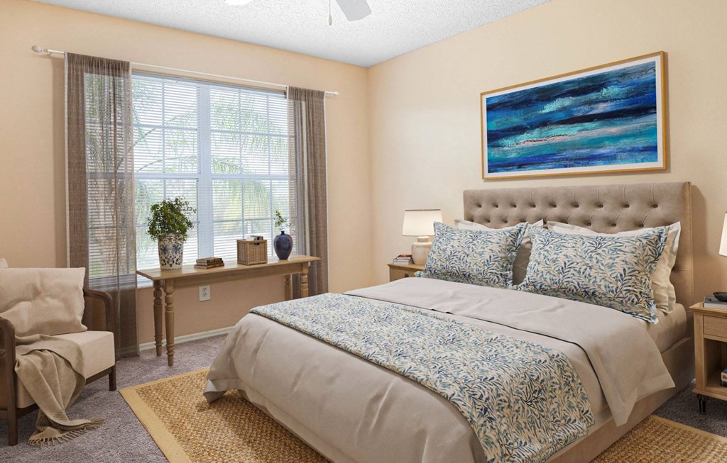 Virtually Staged Apartment Bedroom at Aria Landings, Fort Myers, 33916