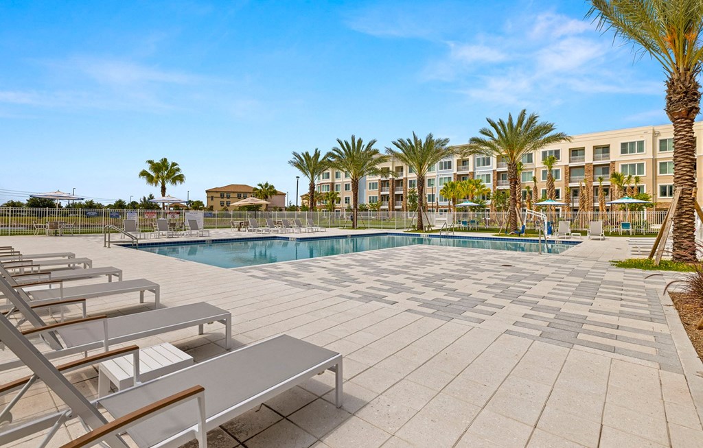 swimming pool and sundeck at Osprey Park 62+ Apartments, Kissimmee, 34758