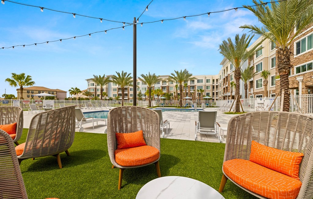 Park outdoor lounge at Osprey Park 62+ Apartments, Kissimmee, FL, 34758