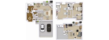 Super spacious 2 bedroom, 2 full bath, 2 half-bath condo style townhome with walkout basement.