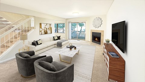 Super luxury townhome with attached garage and basement in scenic wooded setting. That's what you call "living!"