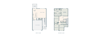 a floor plan of two different floors of a house