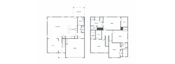 A floor plan of a two-story house with labeled rooms.