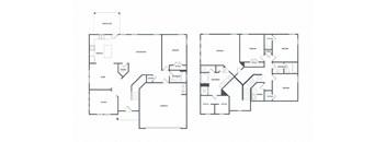 A floor plan of a house with a garage and a study.