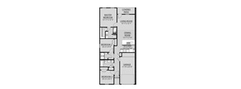 a floor plan of a town house with a garage