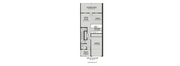 A drawing of a floor plan for a one-story house.