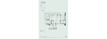 A floor plan of a 3 bedroom, 2 bathroom apartment with a total area of 1452 square feet.