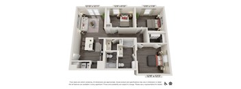 A floor plan of an apartment with dimensions and labeled rooms.