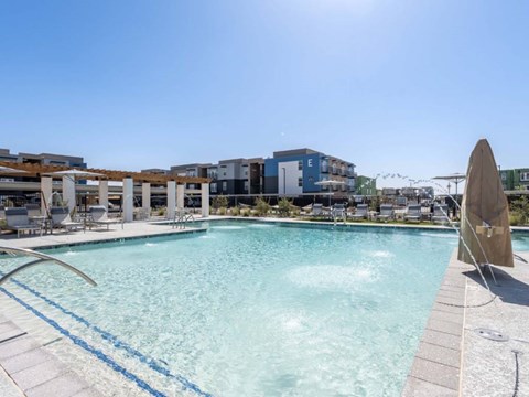 Flatz 520 exterior swimming pool, outdoor lounge seating