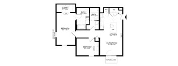 A black and white image of a floor plan for a house.