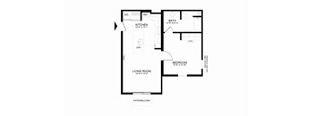 A black and white image of a floor plan for a home.