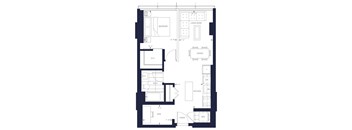 A floor plan of a house with labeled rooms such as bedroom, living room, dining room, kitchen, bath, and den.