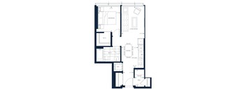 A floor plan of a house with labeled rooms such as bedroom, living room, dining room, kitchen, bath, and den.