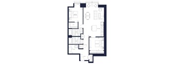 A floor plan of a house with a master bedroom, living room, kitchen, and other rooms.