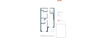 A floor plan of a Mason ALT apartment with dimensions and a list of amenities.