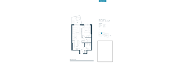 A floor plan for a 1 Bedroom, 1 Bathroom apartment at Riley 2 Alt.