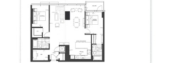 A black and white image of a floor plan for a house.