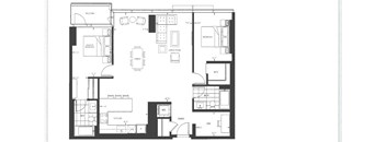 A black and white image of a floor plan for a house.