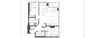 A black and white floor plan of a house with labeled rooms.