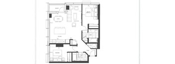 A black and white floor plan of a house with labeled rooms.