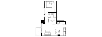 A black and white image of a floor plan for a home.