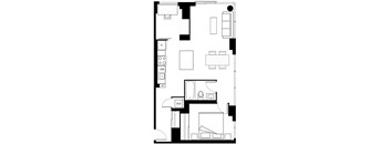A floor plan of a house with labeled rooms such as DW, P, and W/D.