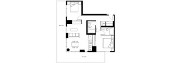 A black and white image of a floor plan for a home.