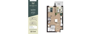 A floor plan for an apartment at The Merritt by Livwell.