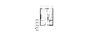 A black and white image of a floor plan for a house.