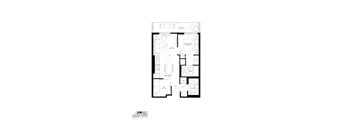 A black and white floor plan of a house with labeled rooms.